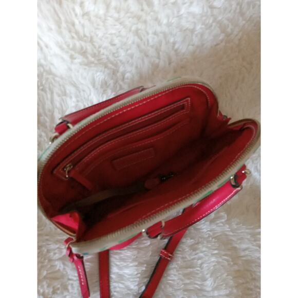 Dooney & Bourke Zip Crossbody Satchel Multi Heart Rainbow Hearts - Picture 3 of 14